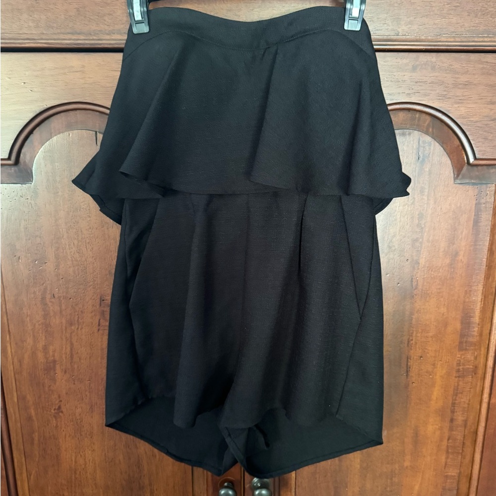 Black Strapless Romper